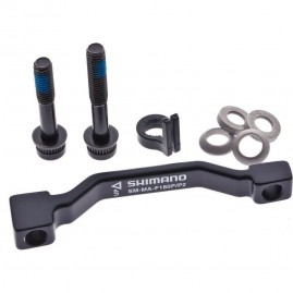 Адаптер дискового тормоза SHIMANO SM-MA-F180P/P2, болты: короткий (1 штука), длинный (1 штука), стопорные кольца (2 штуки) ESMMAF180PP2 Адаптер дискового тормоза SHIMANO SM-MA-F180P/P2, болты: короткий (1 штука), длинный (1 штука), стопорные кольца (2 штуки) ESMMAF180PP2