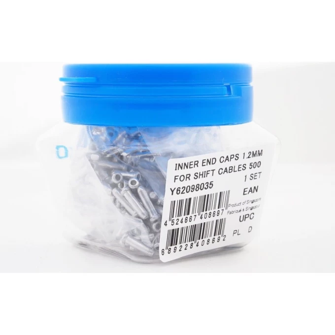 Концевик троса переключения SHIMANO, 1.1/1.2 мм, 500 штук, Y62098035 Концевик троса переключения SHIMANO, 1.1/1.2 мм, 500 штук, Y62098035