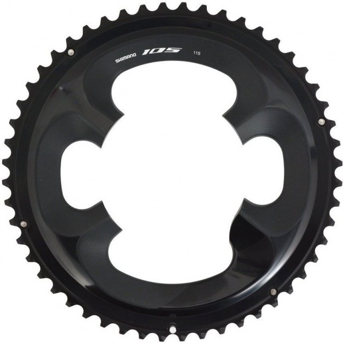Звезда передняя SHIMANO 105, для FC-R7000, 53T-MW для 53-39T, черная Y1WV98050 Звезда передняя SHIMANO 105, для FC-R7000, 53T-MW для 53-39T, черная Y1WV98050
